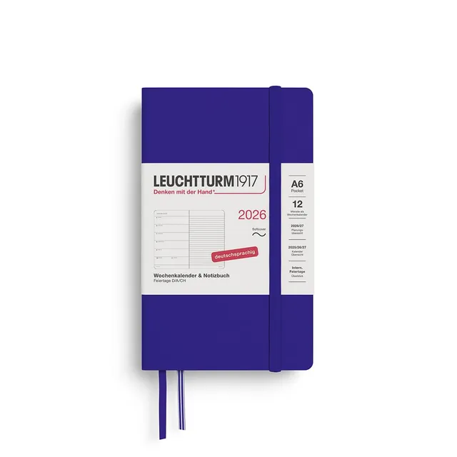 leuchtturm1917-wochenkalender-notizbuch-pocket-a6-2026-ink-deutsch-softcover image 1