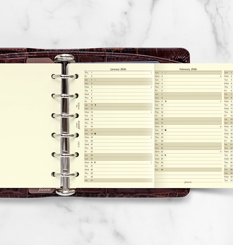filofax-jahresplaner-cotton-cream-pocket-2026-leporello-zum-ausklappen image 2