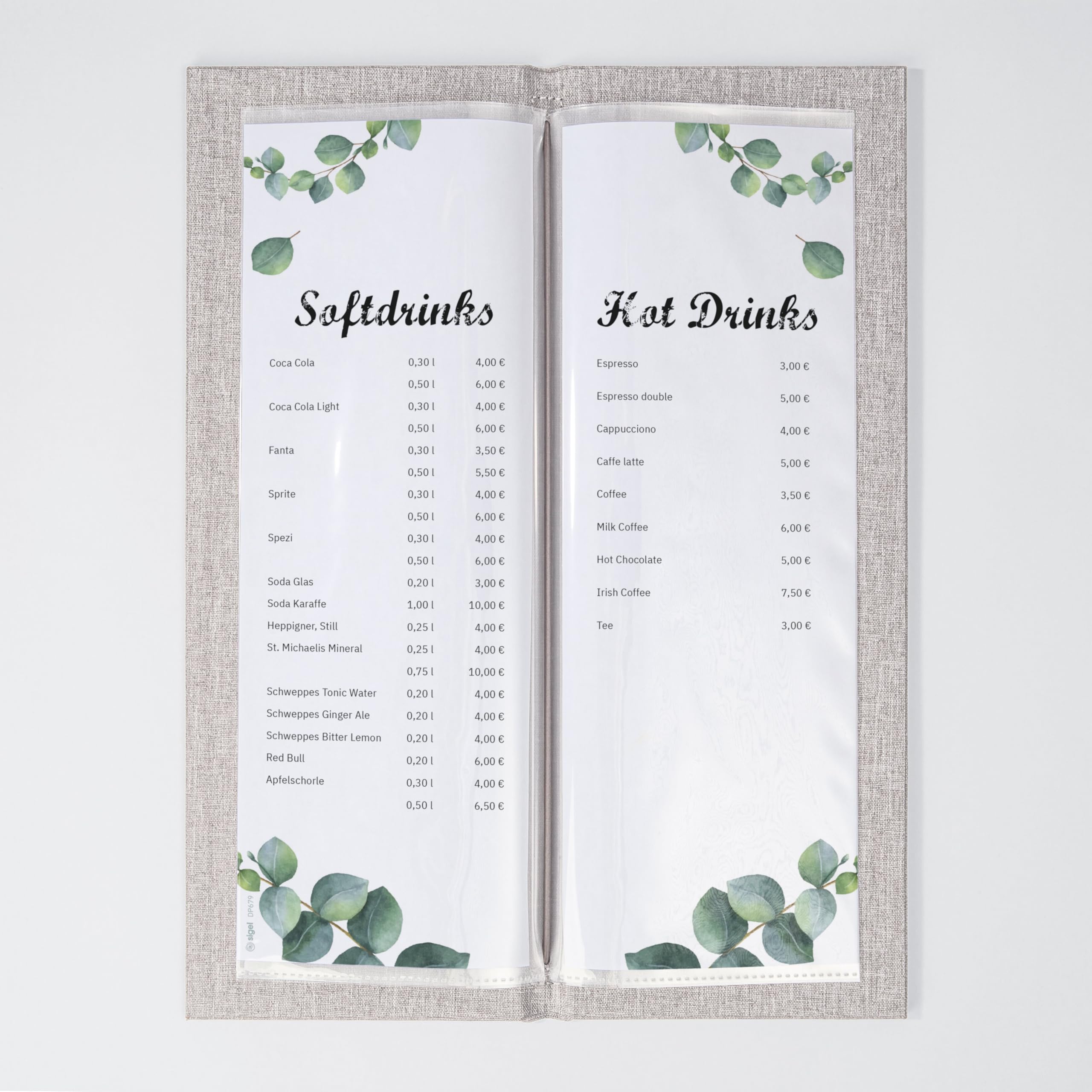 sigel-drinks-getr-nkemappe-1-2-a4-hellgrau-braun image 3