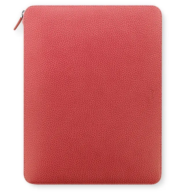 filofax-finsbury-a4-zip-folio-coral-leder-konferenzmappe-mit-notebook image 1
