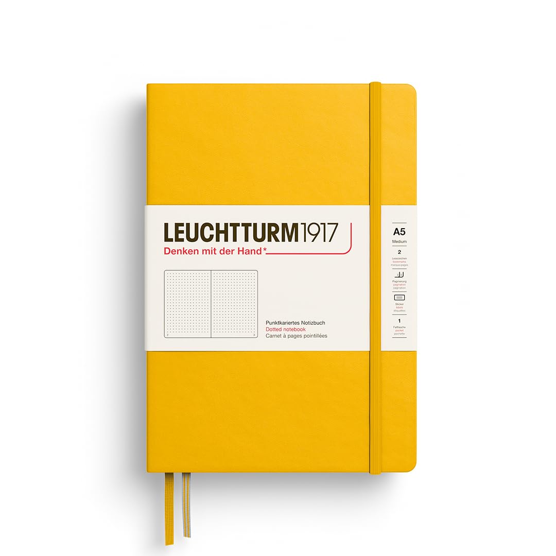 leuchtturm1917-notizbuch-medium-a5-hardcover-sunflower-dotted image 1