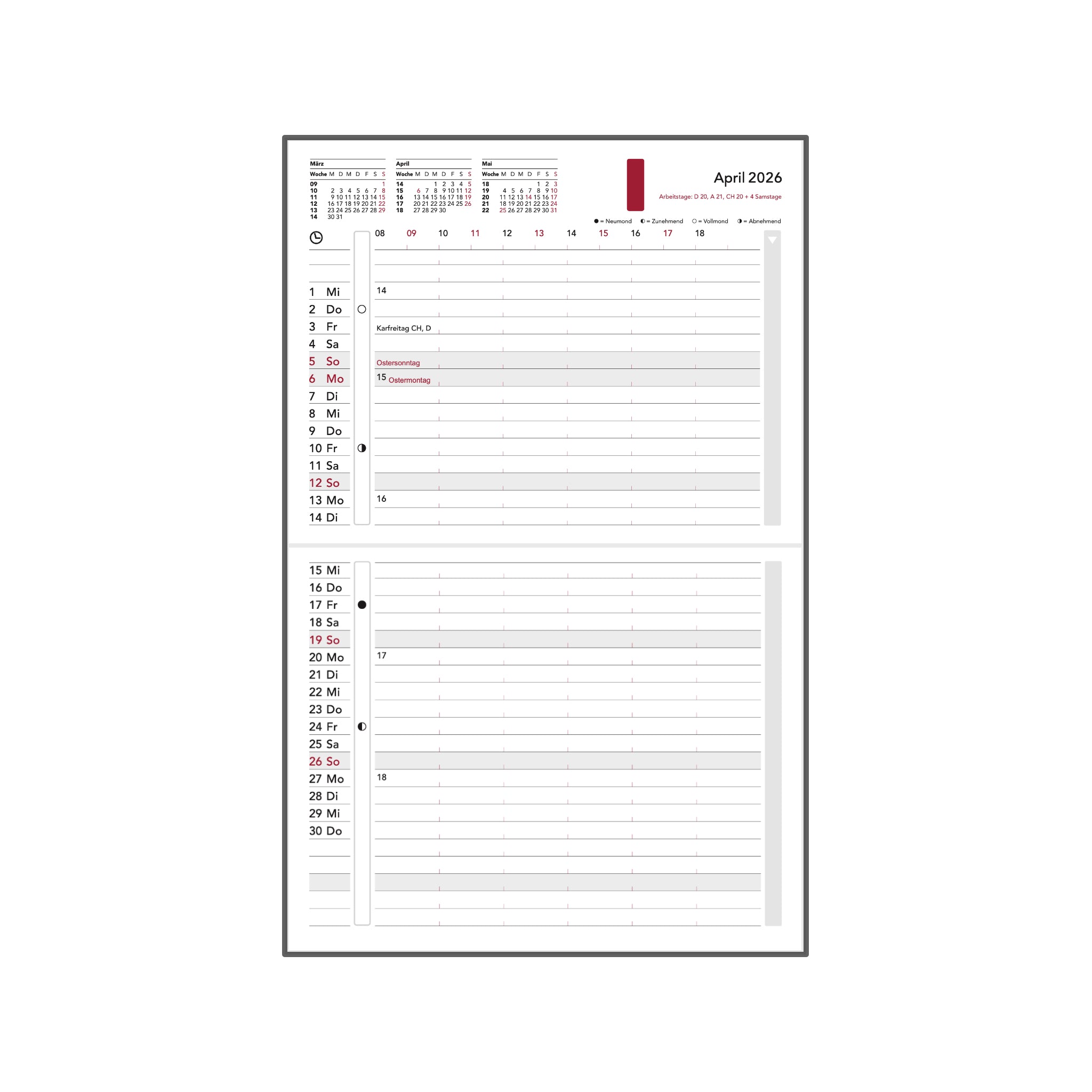 time-system-rem-taschenkalender-zum-jahresinhalt-2026-deutsch-hardcover image 2
