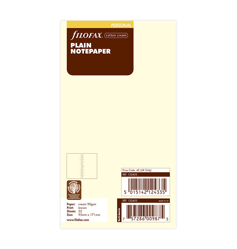filofax-notizpapier-cotton-cream-blanko-personal-30-blatt image 1