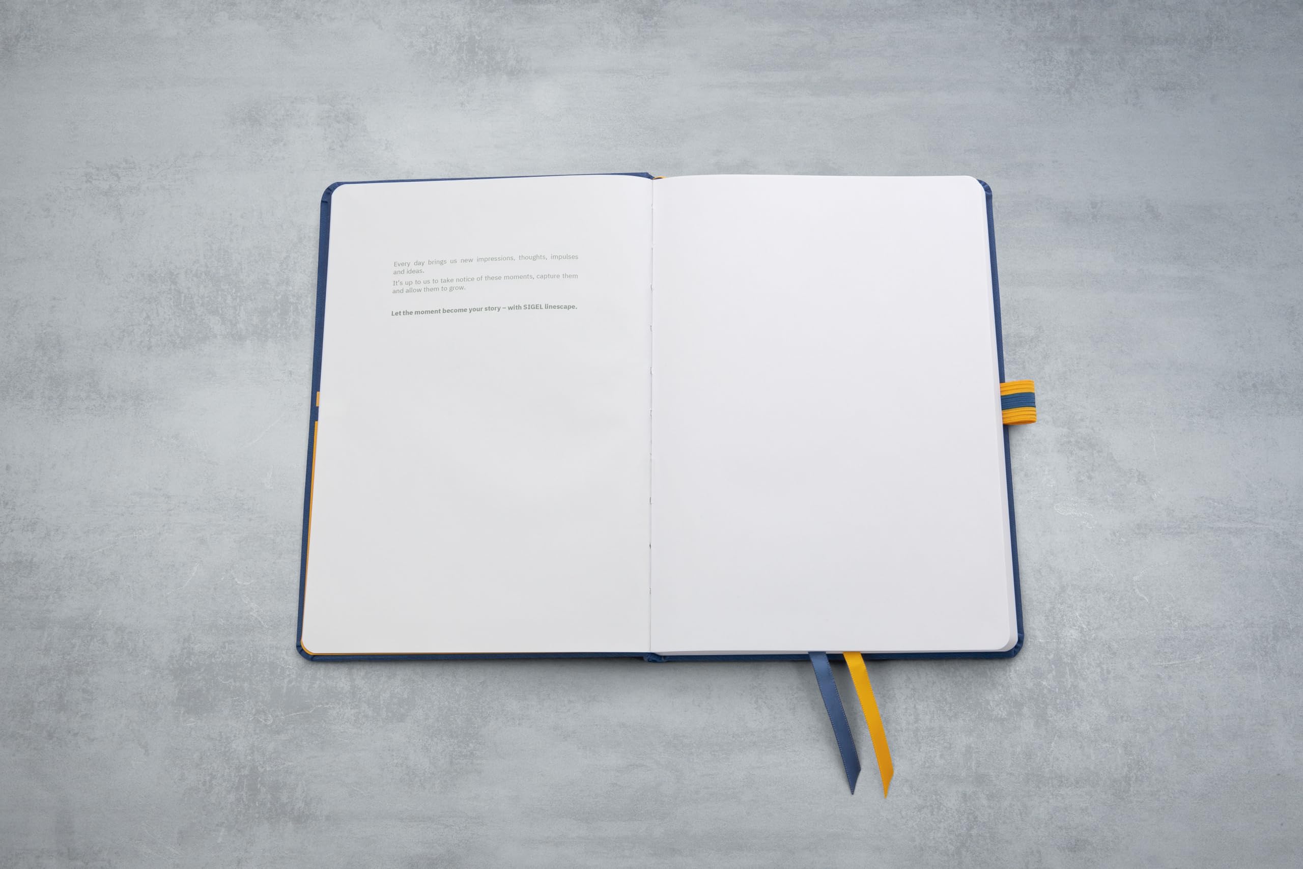 sigel-linescape-notizbuch-a5-liniert-hardcover-blau-gelb-176-seiten-vegan image 3