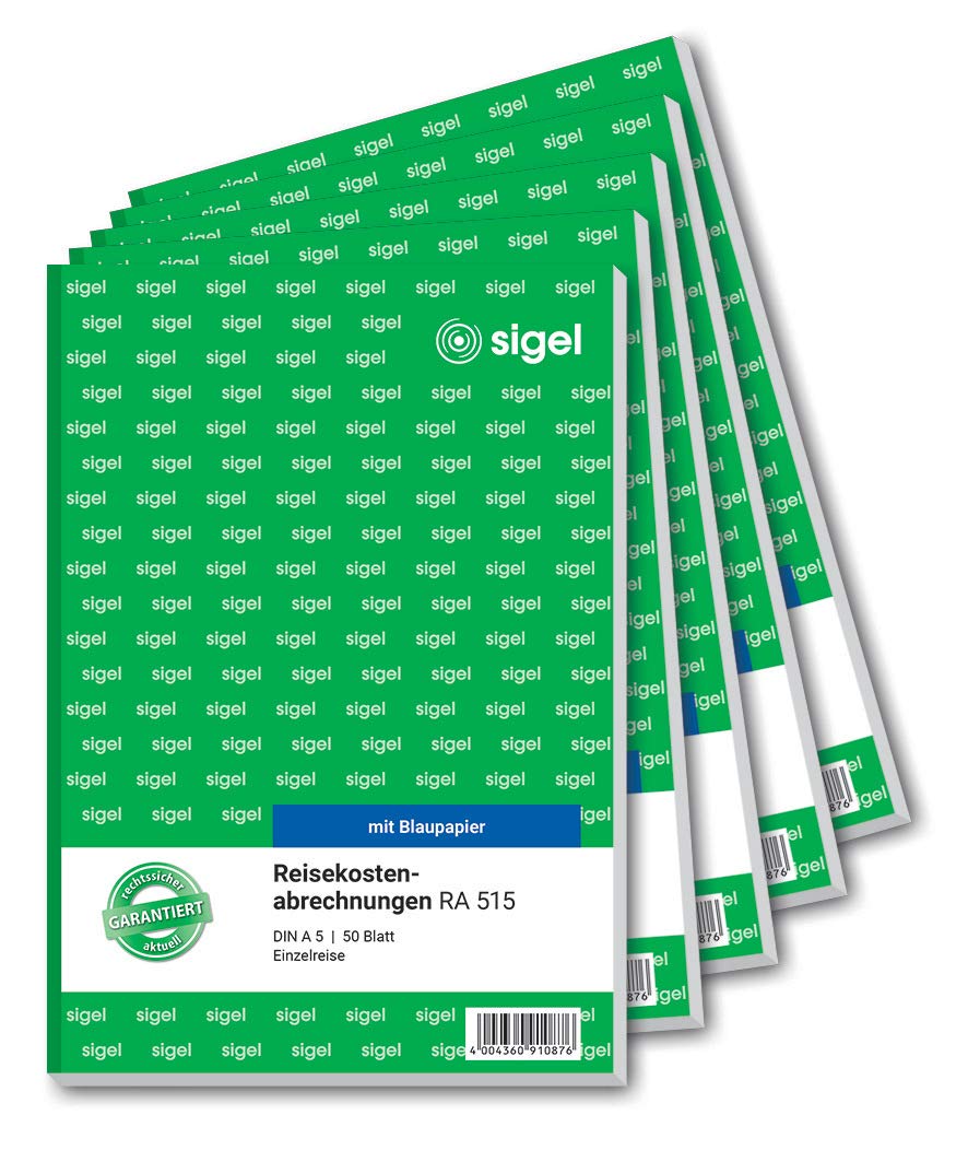 sigel-ra515-5-reisekostenabrechnung-f-r-einzelreisen-a5-5er-pack-50-blatt image 1