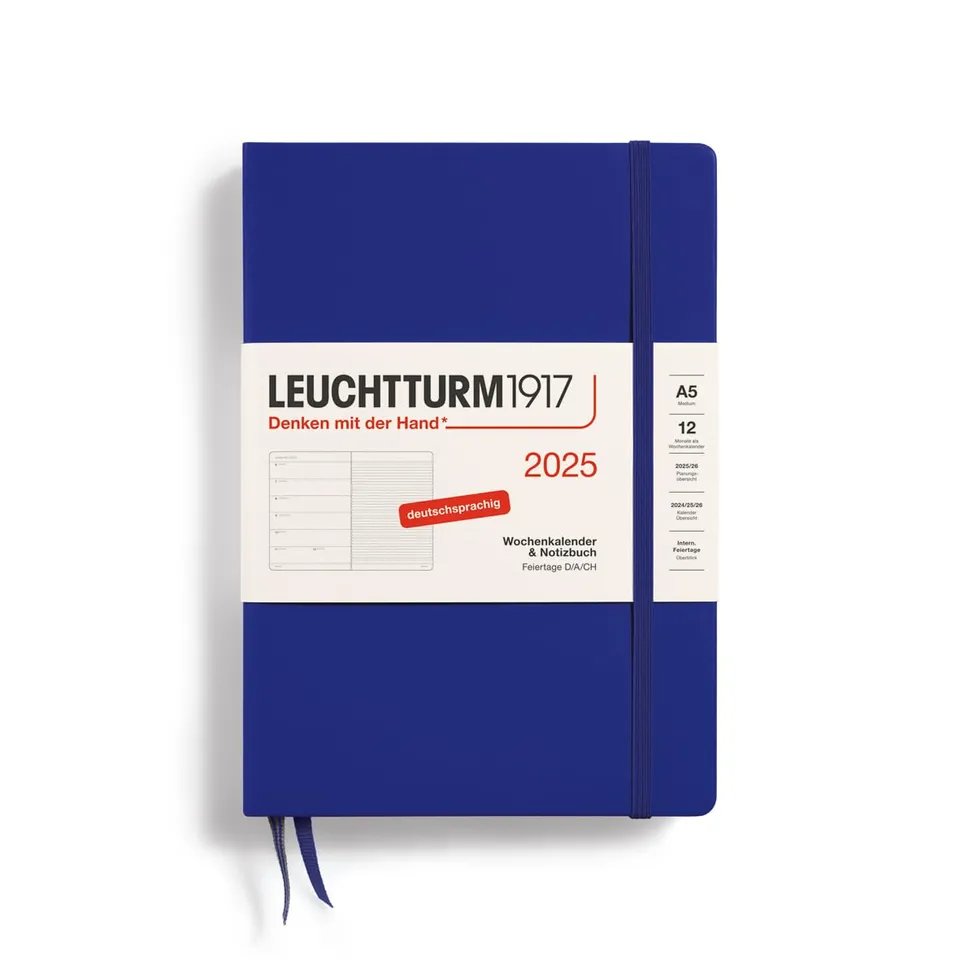 leuchtturm1917-wochenkalender-notizbuch-medium-a5-2025-ink-deutsch image 1