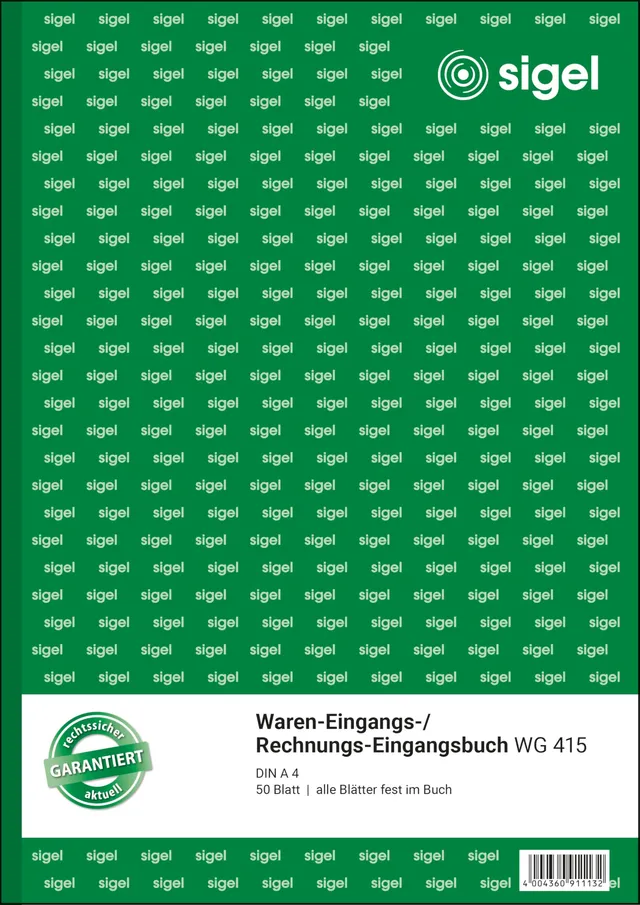 sigel-waren-und-rechnungseingangsbuch-a4-50-blatt image 1