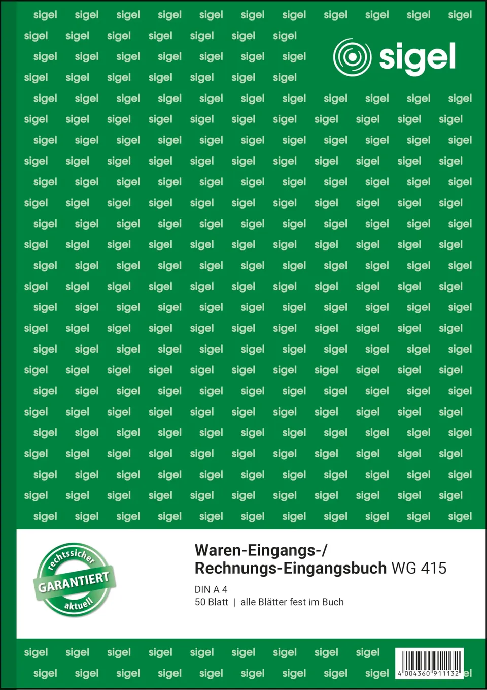 sigel-waren-und-rechnungseingangsbuch-a4-50-blatt image 1