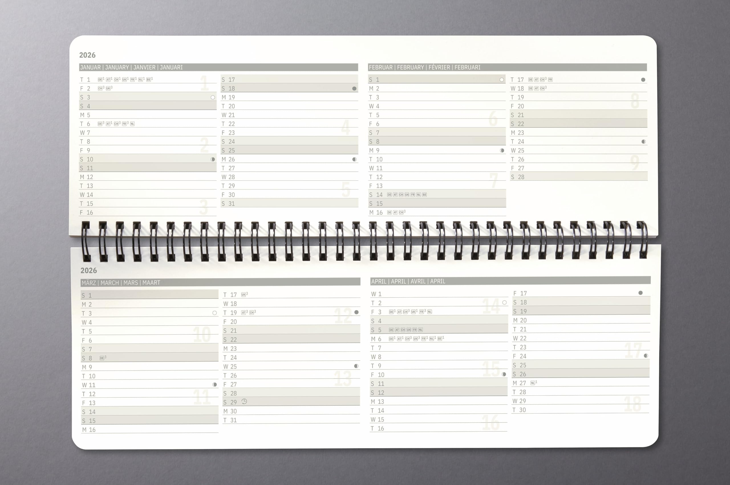 sigel-conceptum-tischkalender-2027-quer-hardcover-dunkelblau image 4