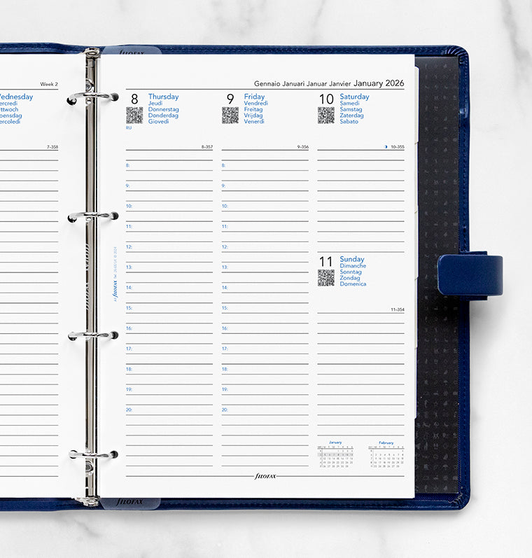 filofax-2026-kalendereinlage-1-woche-2-seiten-multilingual-a4 image 2