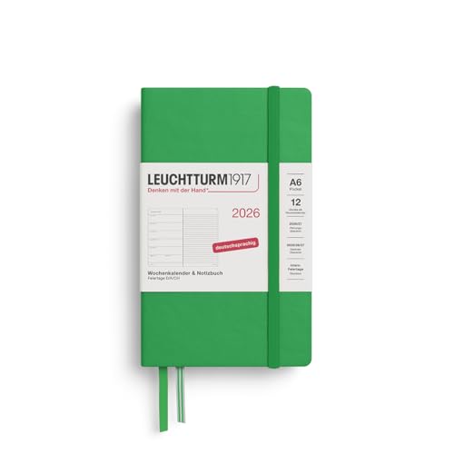 leuchtturm1917-wochenkalender-notizbuch-pocket-a6-2026-spring-leaf-deutsch image 2