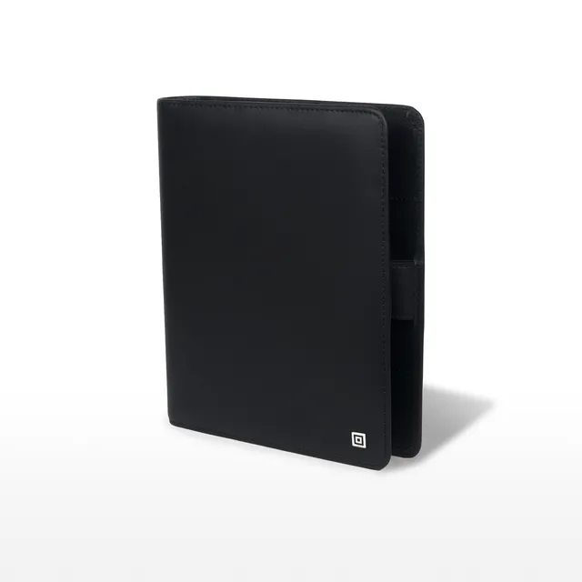 time-system-business-a5-klassik-ringbuch-25-mm-schwarz-offen-italienisches-leder image 1