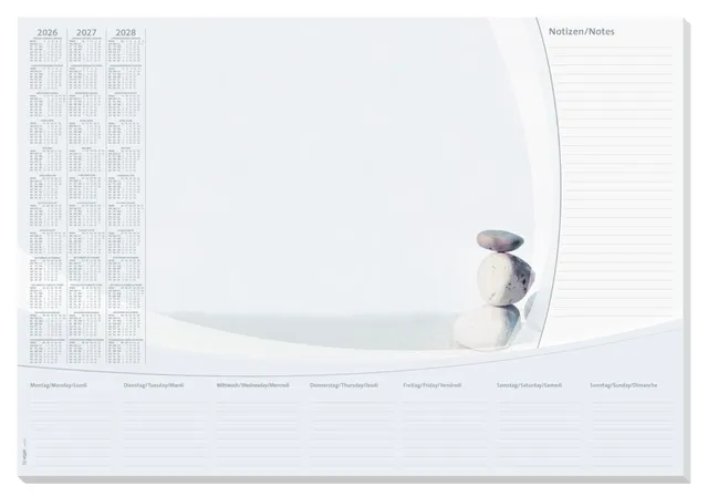 sigel-harmony-papier-schreibtischunterlage-a2-kalender-2026-2028-wochenplan image 1