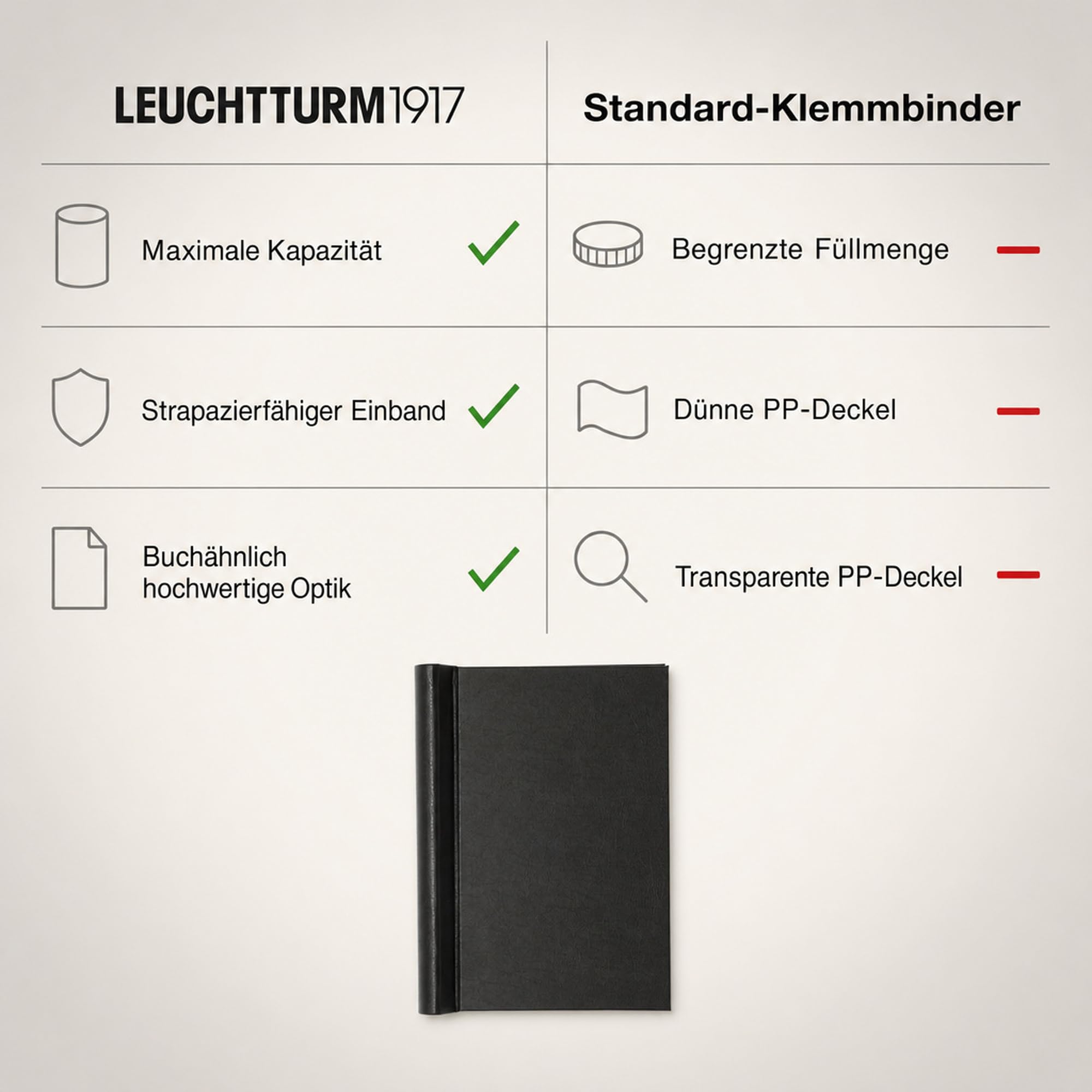 leuchtturm1917-peka-klemmbinder-a4-schwarz-klemmmappe-ohne-lochen-bis-500-blatt image 5