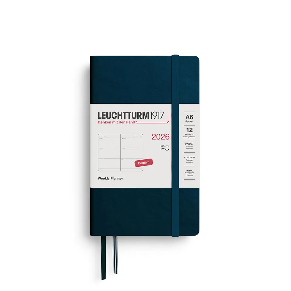 leuchtturm1917-wochenkalender-pocket-a6-2026-softcover-deep-sea-englisch-372750 image 1