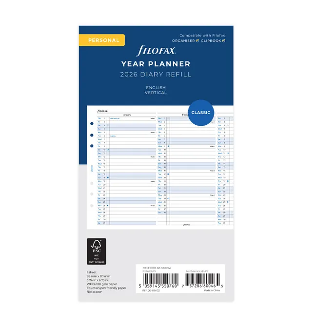 filofax-jahresplaner-englisch-personal-2026-leporello image 1
