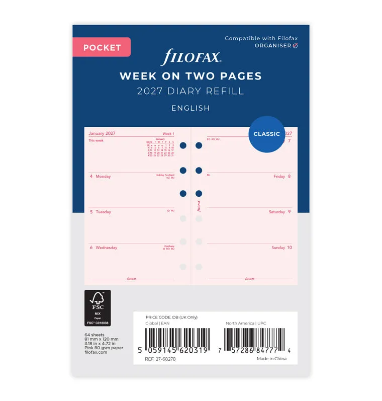 filofax-kalendereinlage-2027-pocket-1-woche-2-seiten-englisch-pink image 1