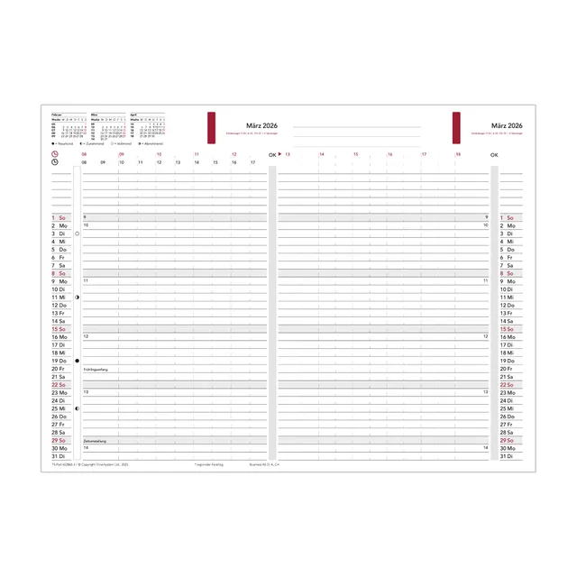 time-system-business-a5-monatspl-ne-2026-zum-ausfalten-12-bl-tter image 1