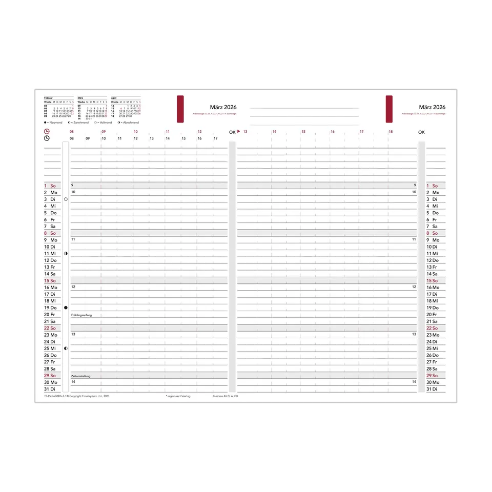 time-system-business-a5-monatspl-ne-2026-zum-ausfalten-12-bl-tter image 1