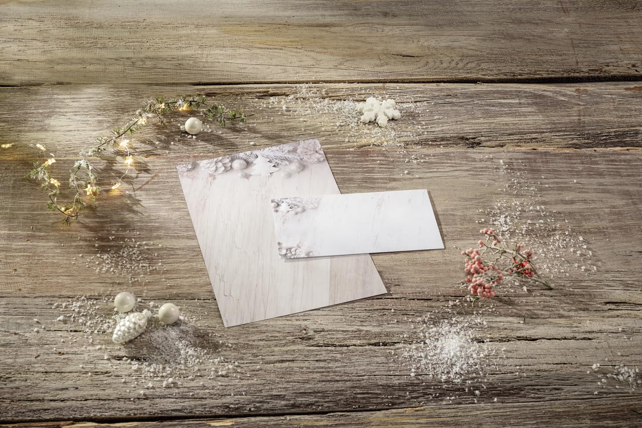 sigel-jolie-weihnachtsbriefpapier-rustic-white-a4-25-blatt image 4