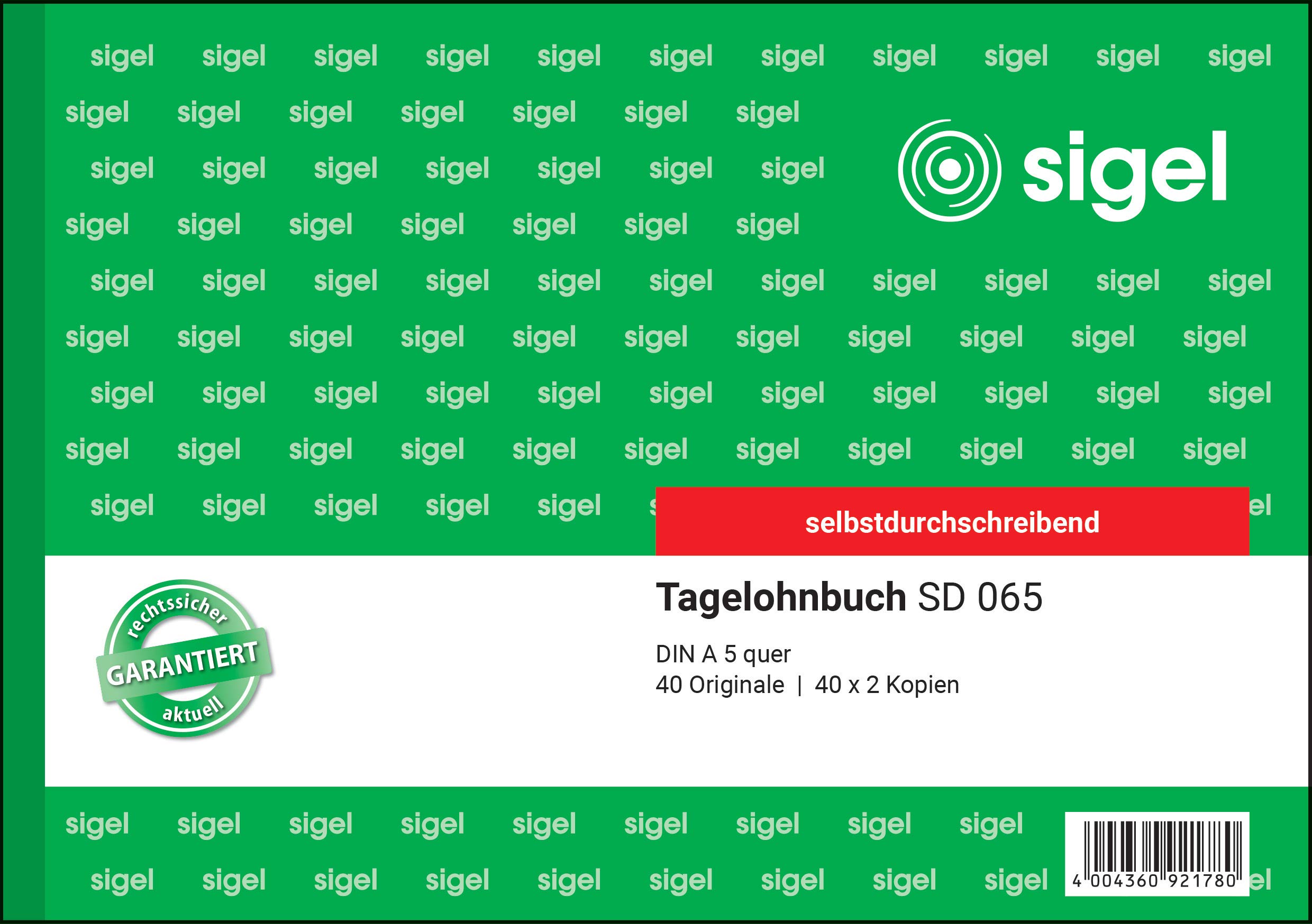 sigel-tagelohnbuch-a5-quer-3x40-blatt-selbstdurchschreibend image 6