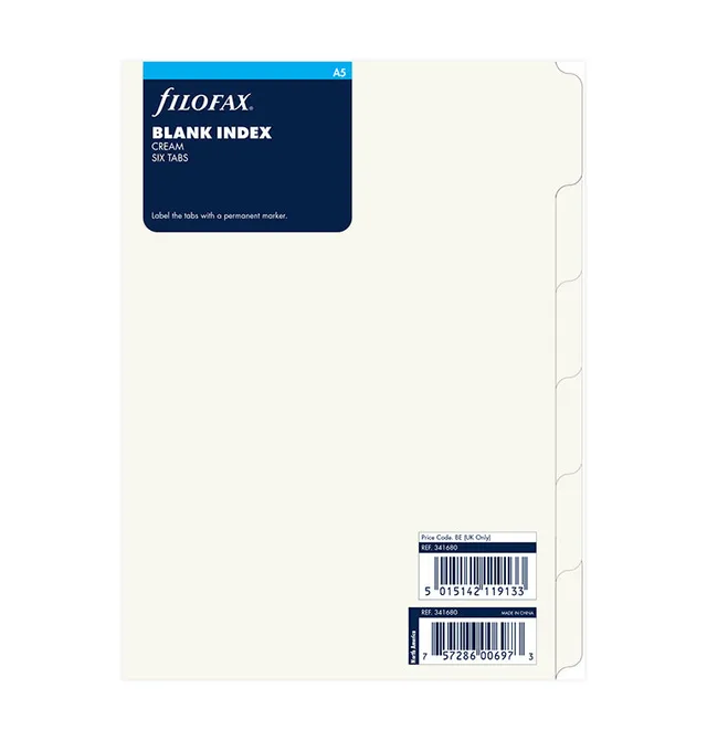 filofax-6er-blanko-trennbl-tter-cream-a5 image 1