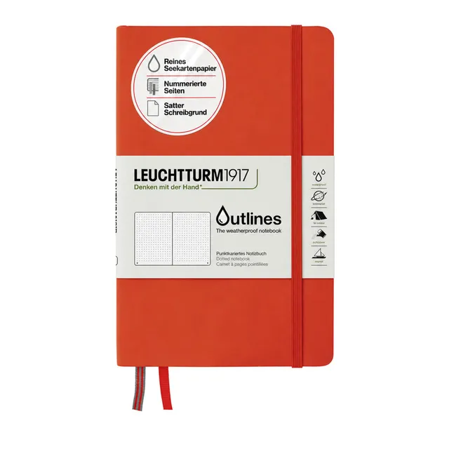 leuchtturm1917-outlines-notizbuch-b6-dotted-seekartenpapier-signal-orange image 1