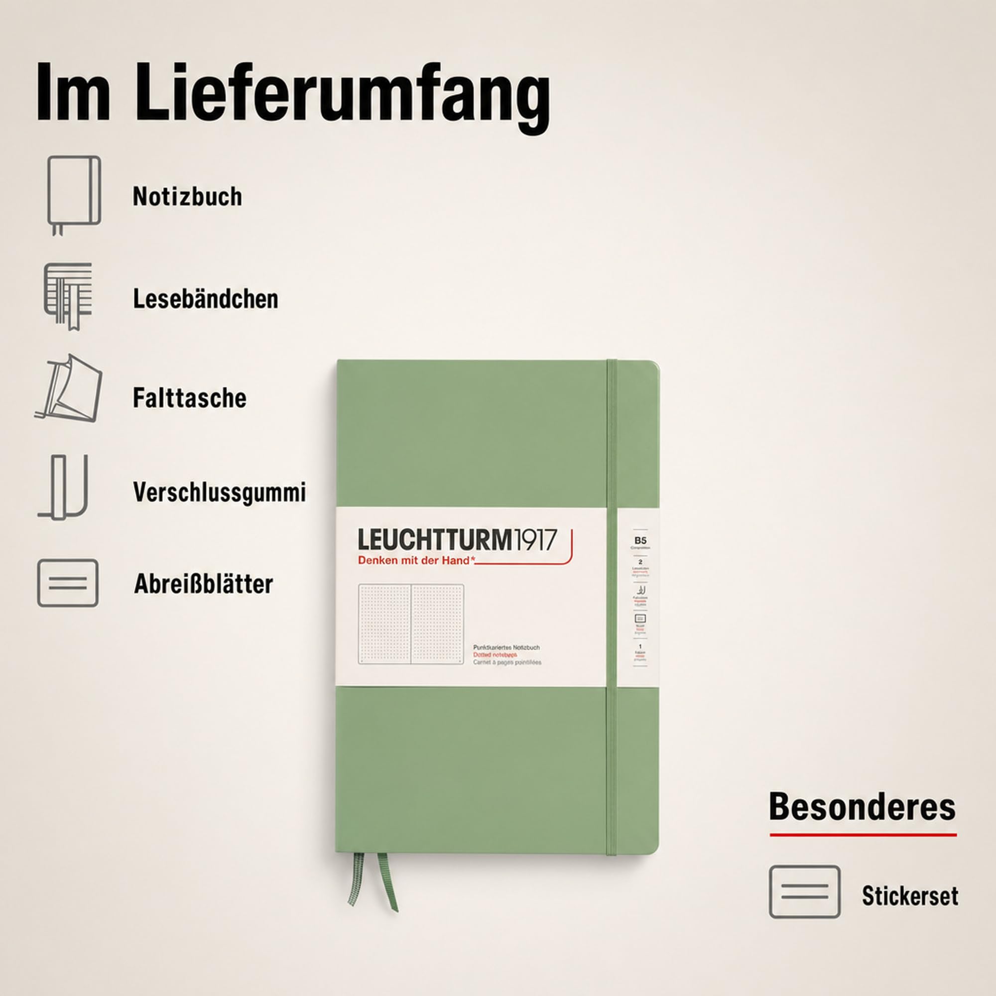leuchtturm1917-notizbuch-composition-b5-hardcover-salbei-dotted-219-seiten image 7
