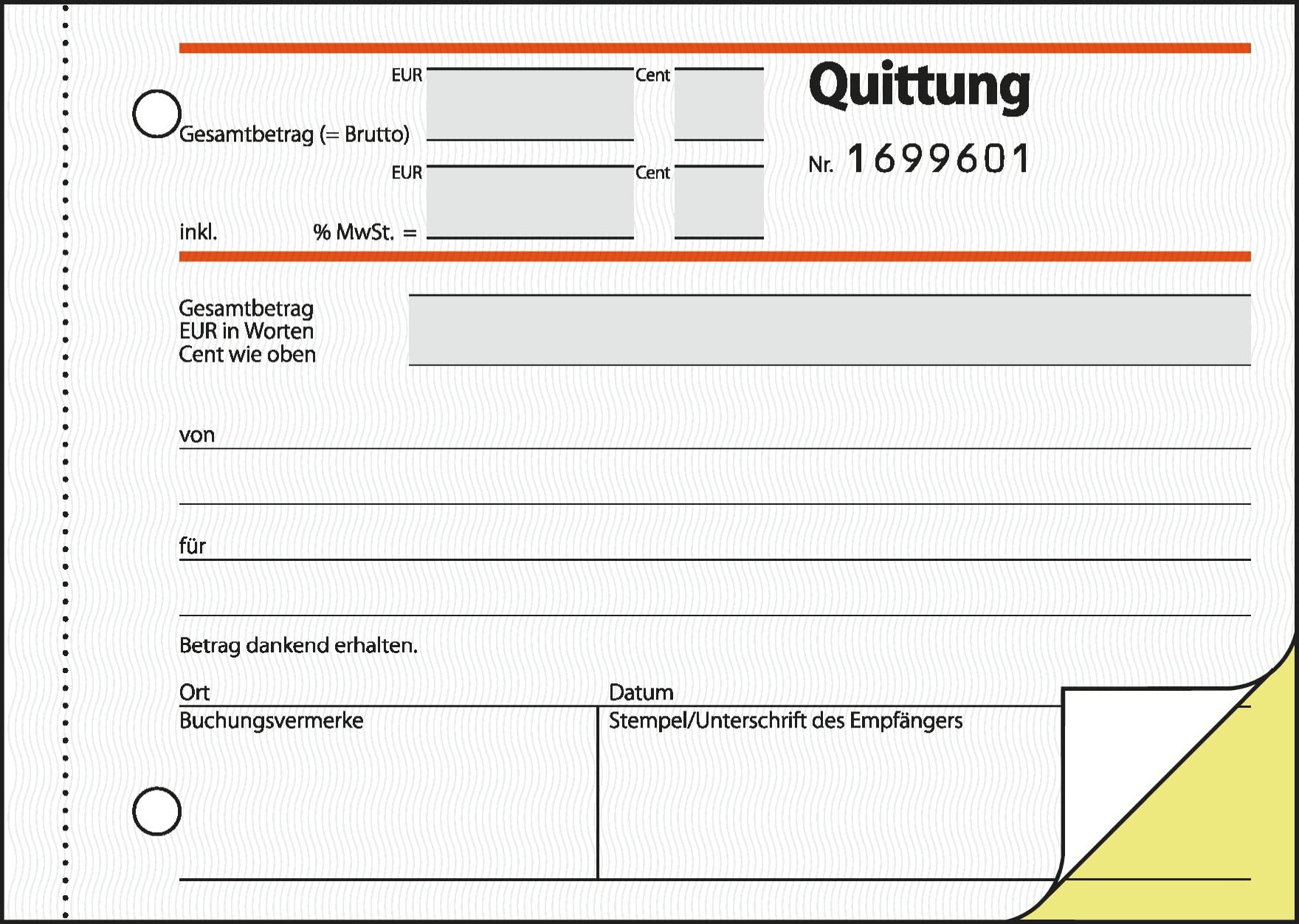 sigel-sd122-quittungsblock-a6-inkl-mwst-2x50-blatt-selbstdurchschreibend image 2