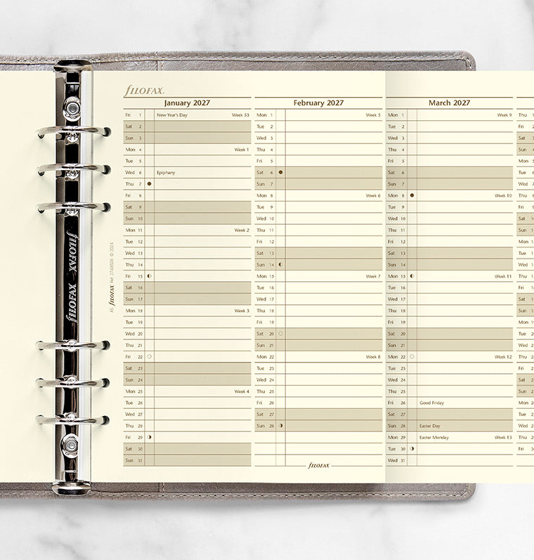 filofax-jahresplaner-englisch-a5-2027-cotton-cream-leporello image 2