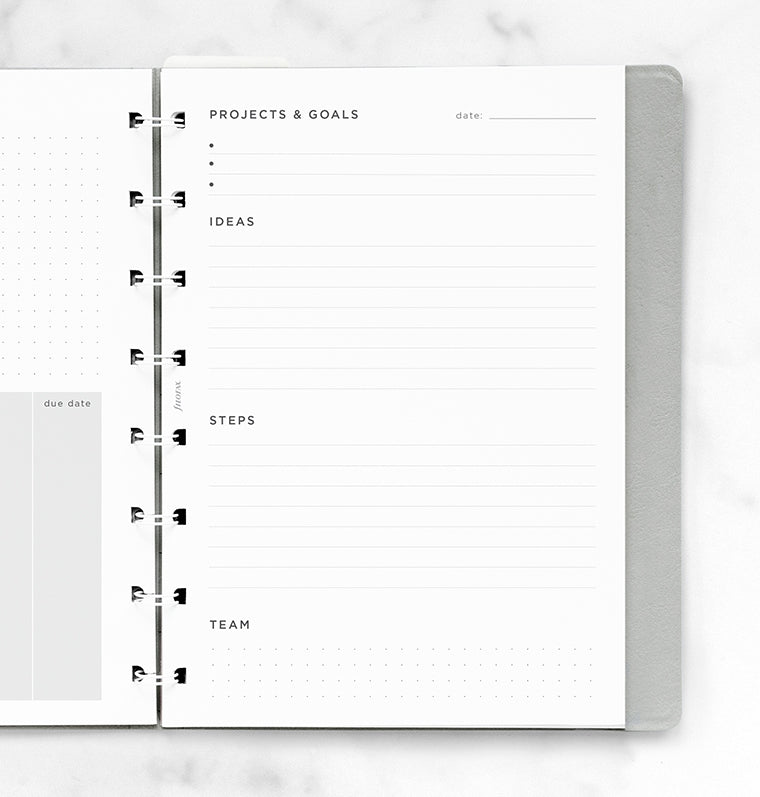 filofax-notebook-a5-projects-goals-tracker-einlage image 2