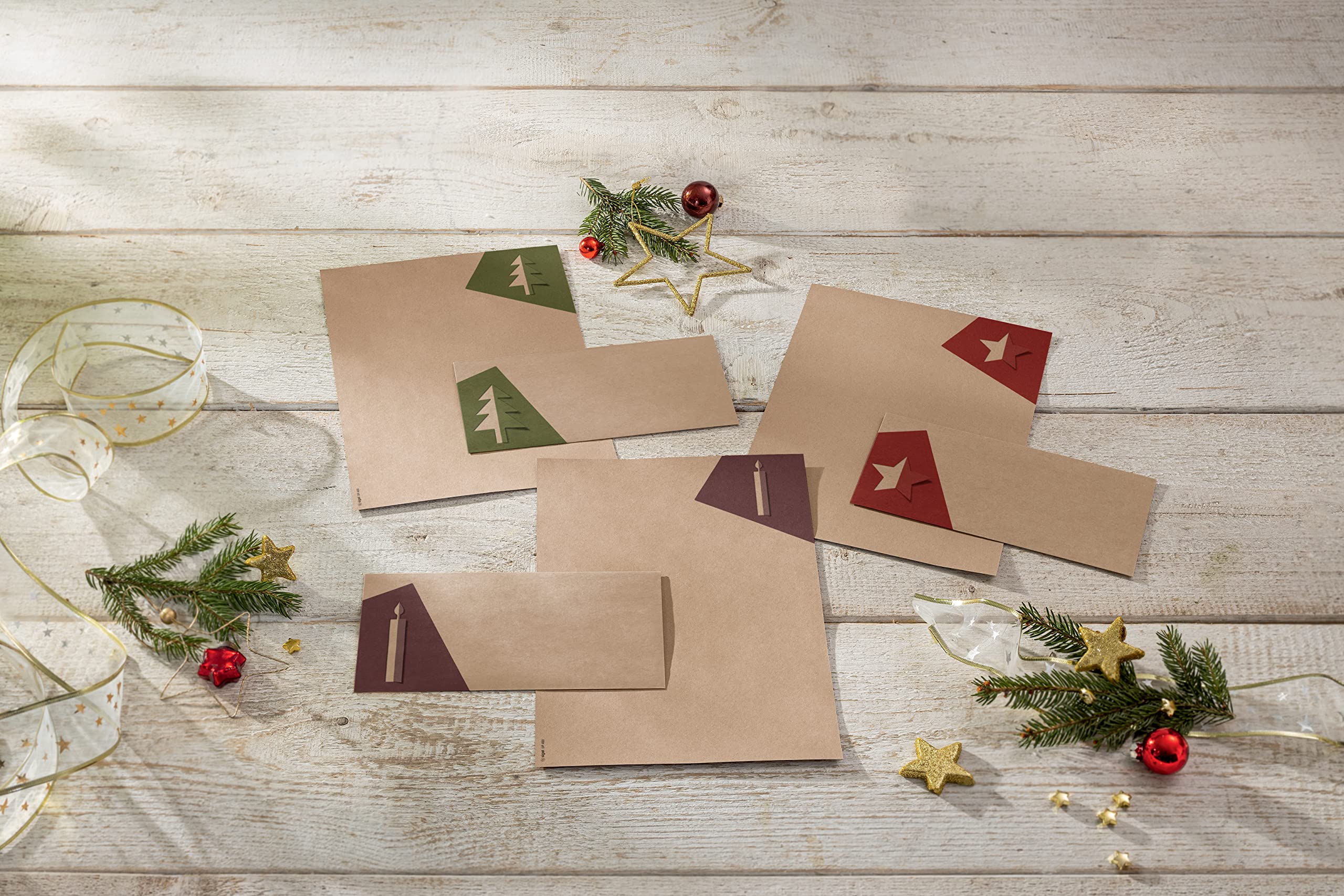 sigel-weihnachtsbriefpapier-cut-out-stil-a4-25-blatt-kraftpapier image 2