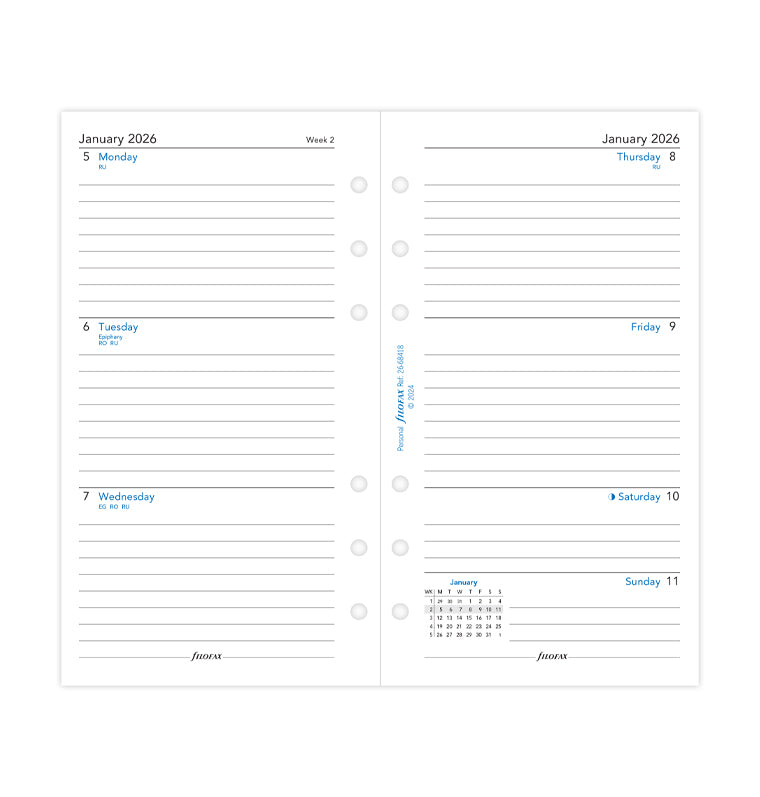 filofax-kalendereinlage-personal-2026-englisch-1-woche-2-seiten image 4
