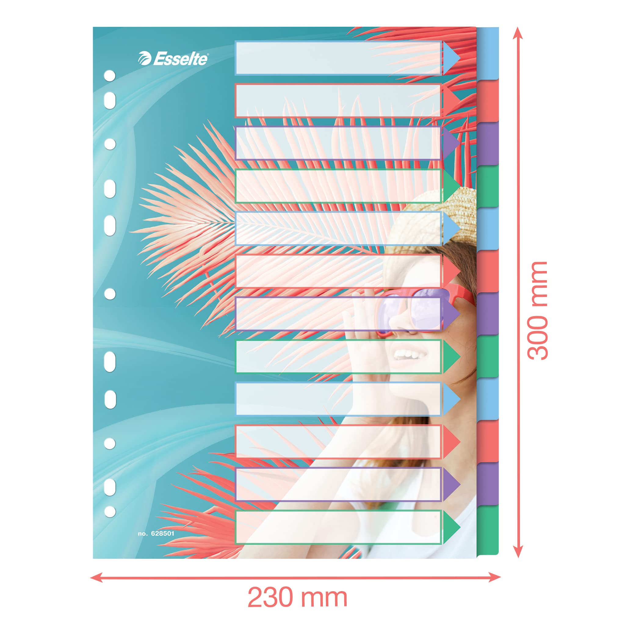esselte-colour-breeze-a4-registerkarten-12-trennbl-tter-mehrfarbig-628501 image 3