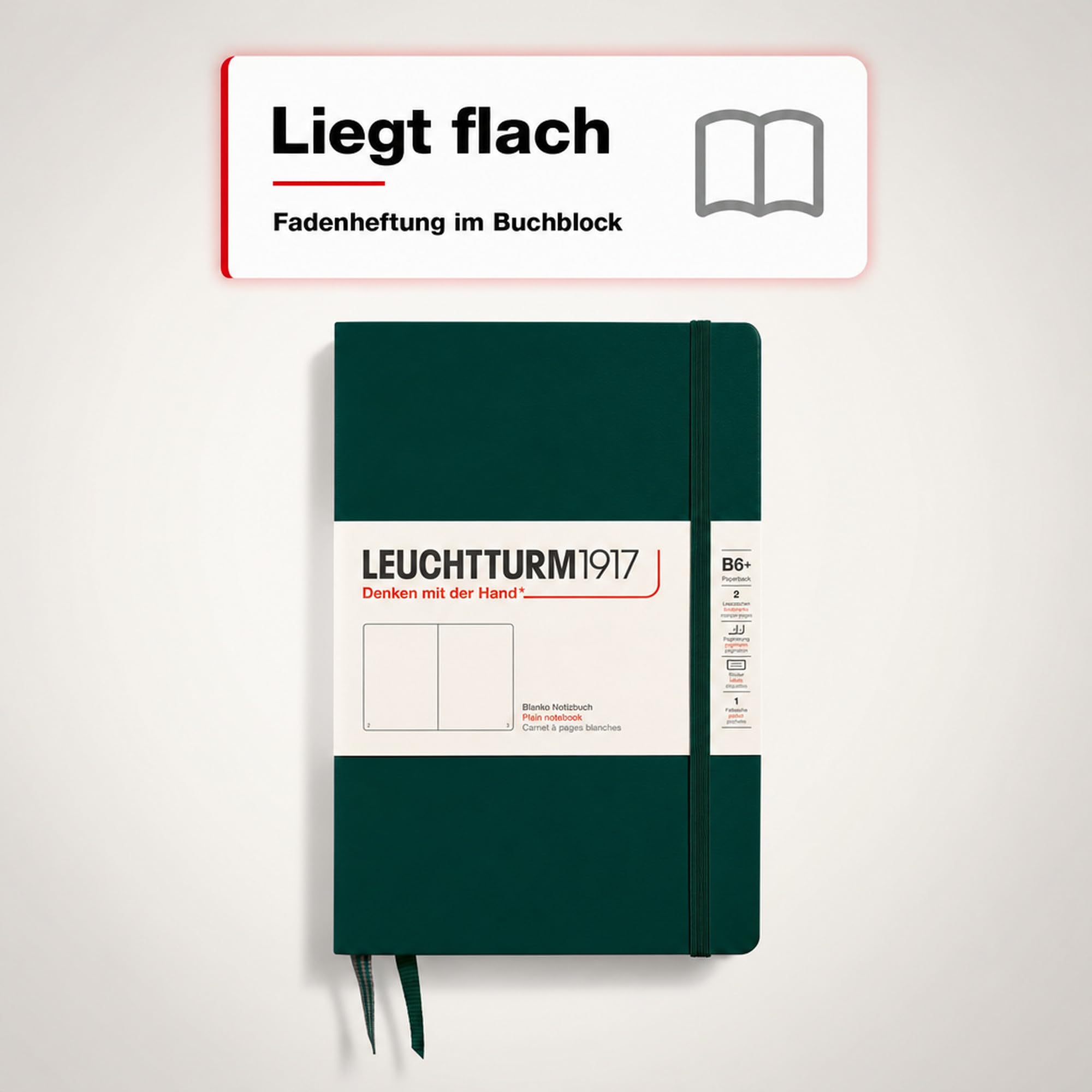 leuchtturm1917-notizbuch-b6-hardcover-forest-green-blanko image 4