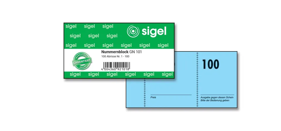 sigel-nummernblock-100-bons-fortlaufend-nummeriert-10-5-x-5-cm image 1