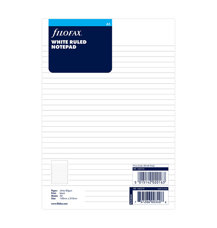 filofax-notizblock-a5-wei-liniert-40-blatt-organiser-einlage image 5