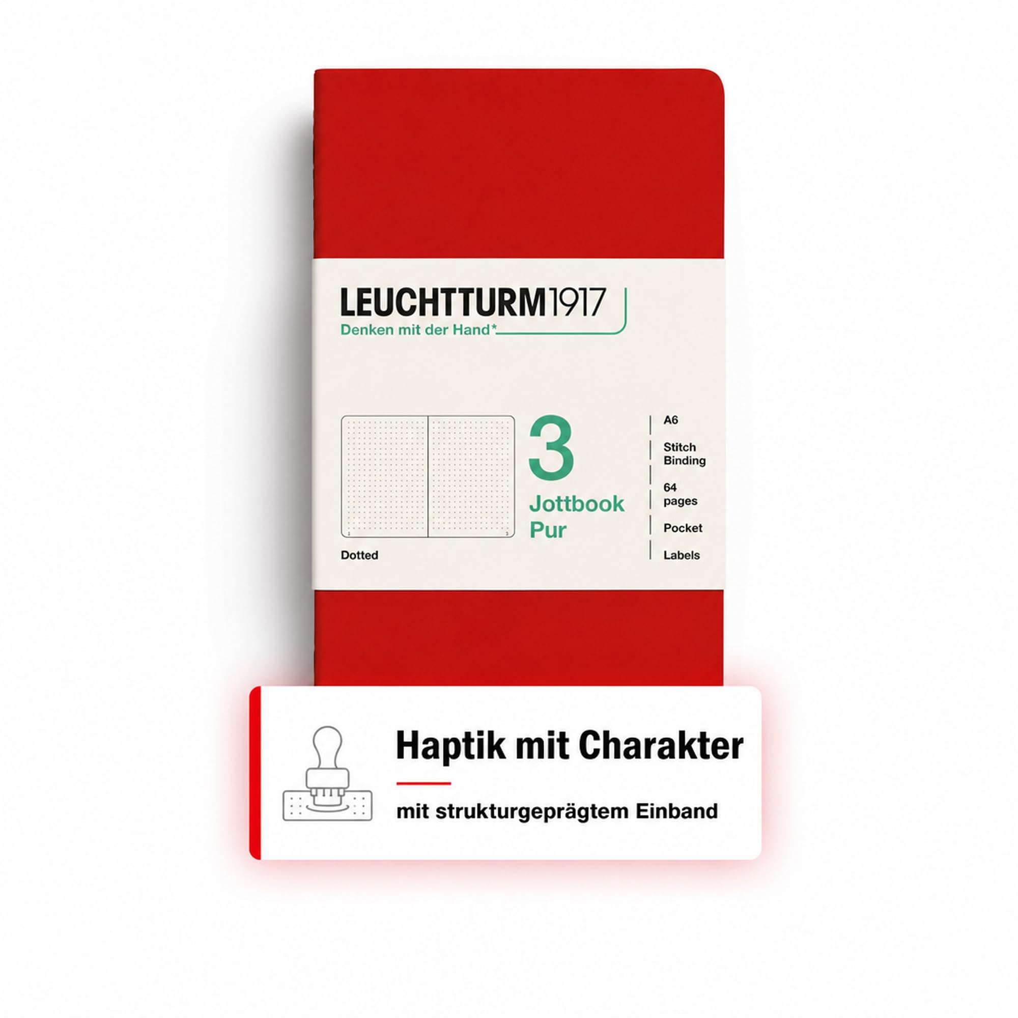 leuchtturm1917-jottbook-pur-a6-punktkariert-cherry-notizheft-3er-set image 6