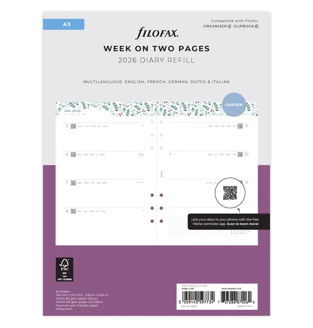 filofax-garden-kalender-1-woche-2-seiten-a5-2026-horizontal image 1