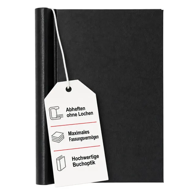 leuchtturm1917-peka-klemmbinder-a4-schwarz-klemmmappe-ohne-lochen-bis-500-blatt image 1