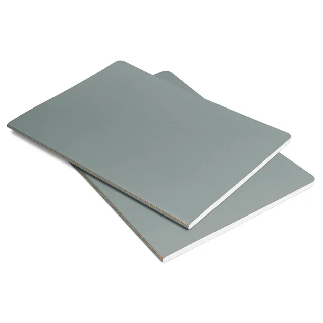 sigel-notizhefte-a5-kariert-softcover-light-grey-orange-2er-pack-68-seiten image 1