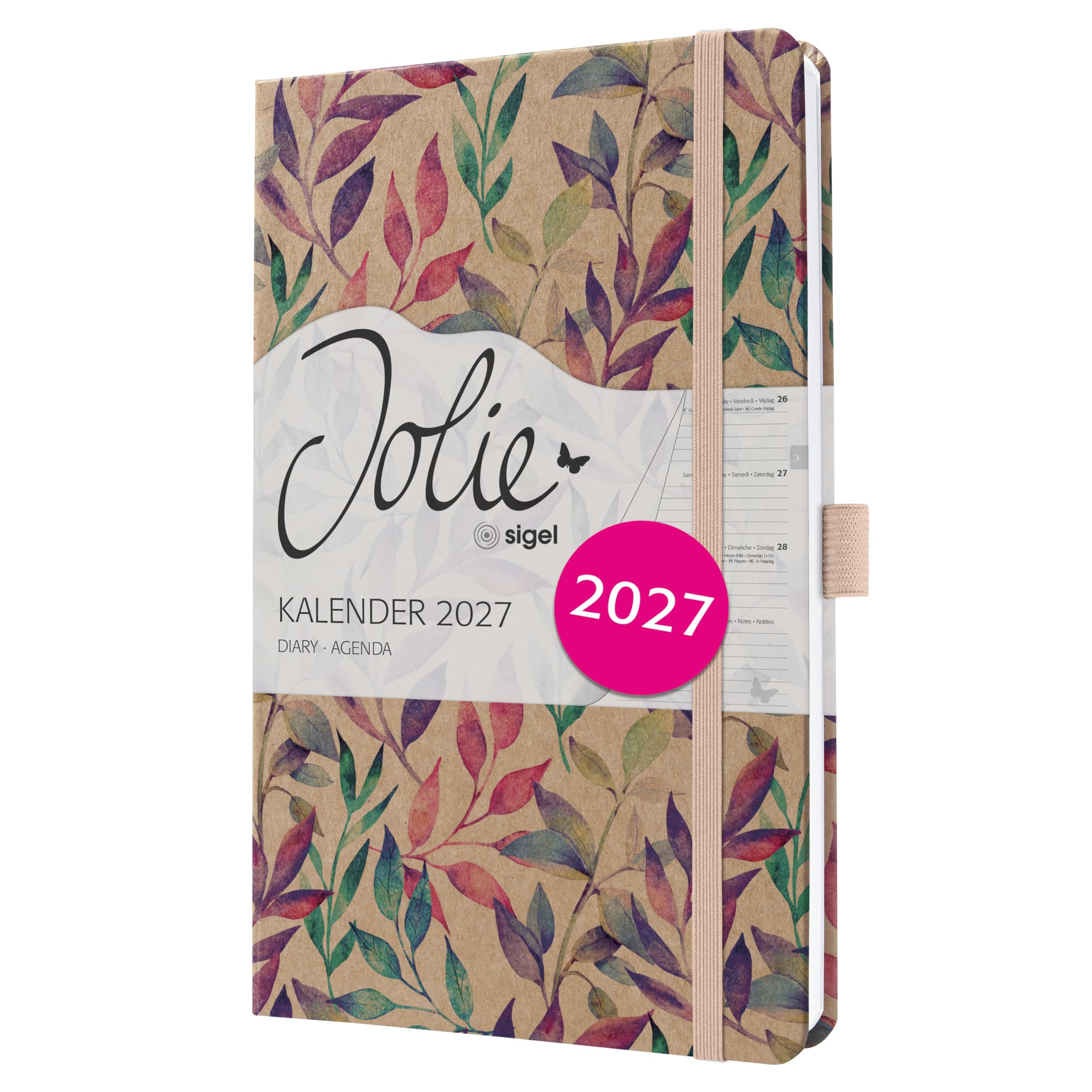 sigel-jolie-wochenkalender-2027-a5-dancing-leaves-hardcover-kraftpapier image 4