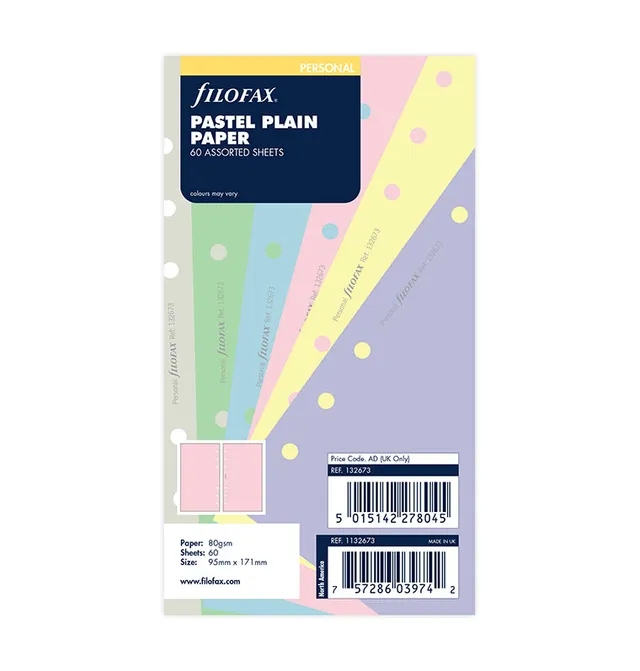 filofax-notizpapier-pastel-blanko-personal-organiser-einlage image 1