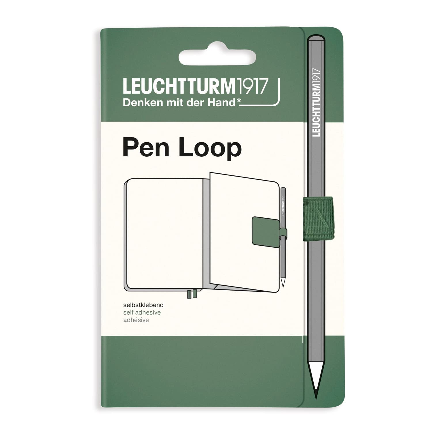 leuchtturm1917-stiftschlaufe-selbstklebend-olive-15-mm image 1