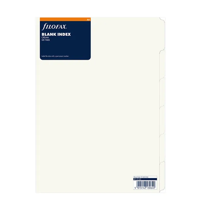 filofax-blanko-trennbl-tter-cream-a4-6er-register-zum-beschriften image 1