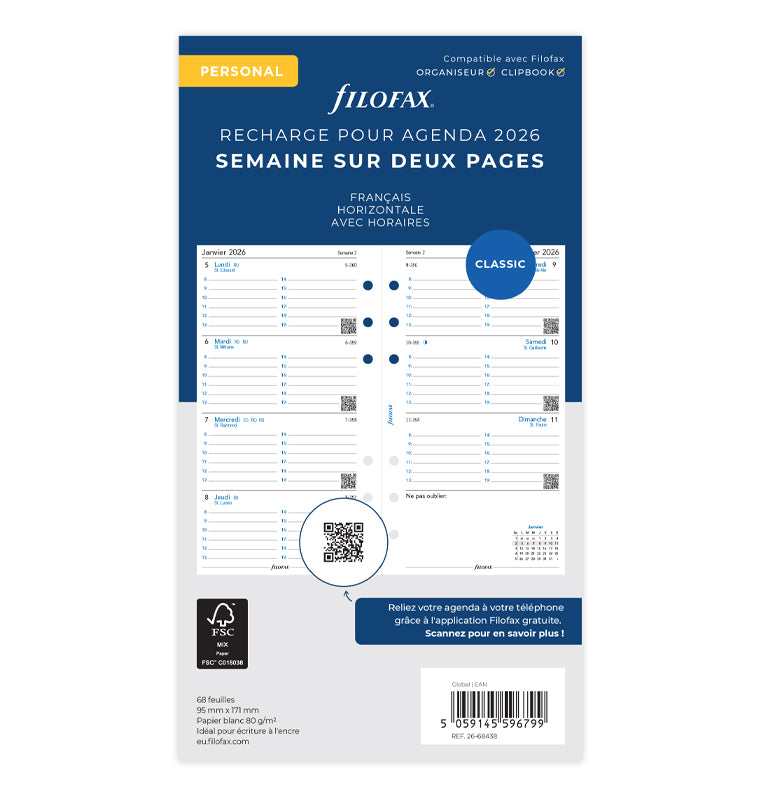 filofax-the-original-kalendereinlage-personal-2026-1-woche-2-seiten-franz-sisch image 1