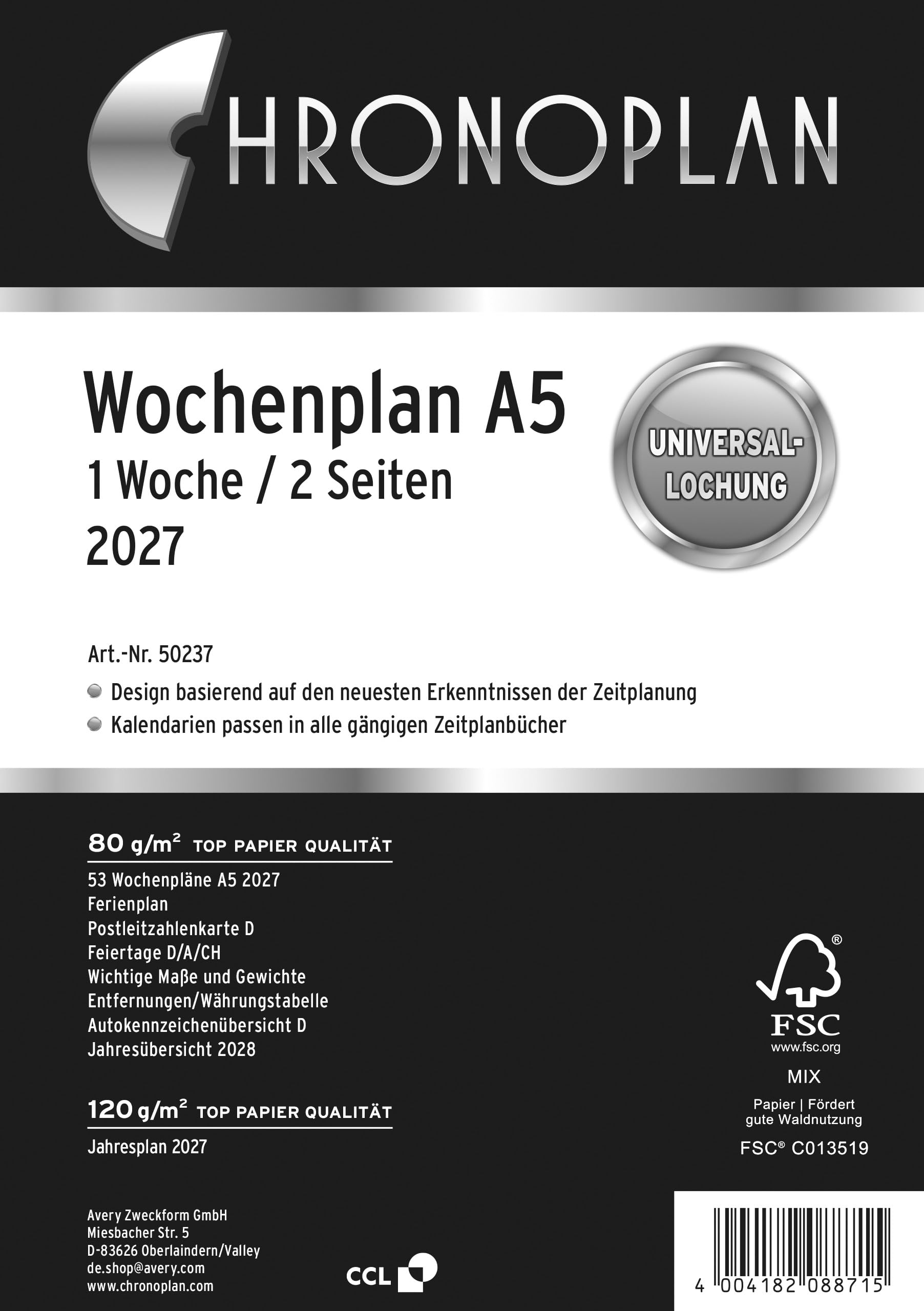 chronoplan-kalendereinlage-2027-midi-50257-1-woche-2-seiten-liniert-wei image 7