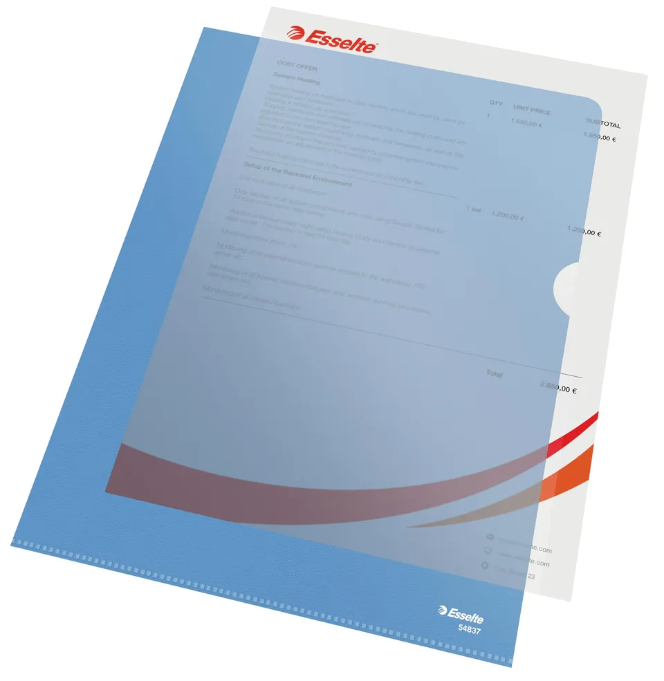 esselte-standard-plus-sichth-llen-a4-blau-matt-100-st-ck-0-115-mm-54837 image 1