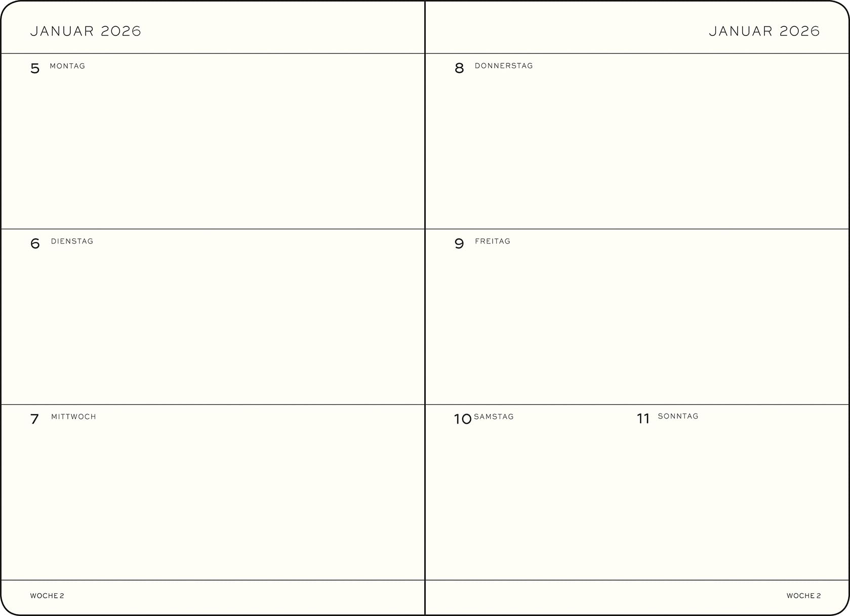 leuchtturm1917-wochenkalender-medium-a5-2026-ink-deutsch-hardcover image 2