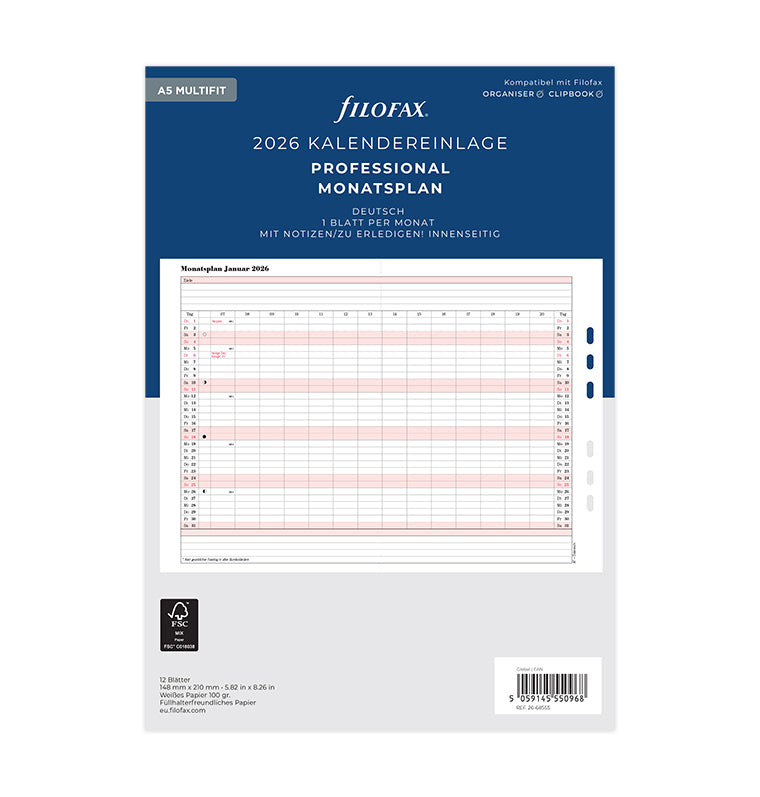 filofax-monatsplaner-deutsch-a5-2026-professional-mit-multifit-lochung image 1